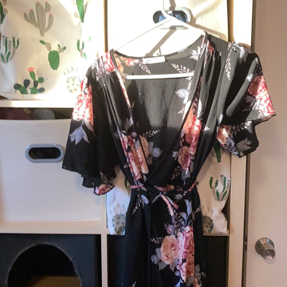 Asymmetrical wrap dress